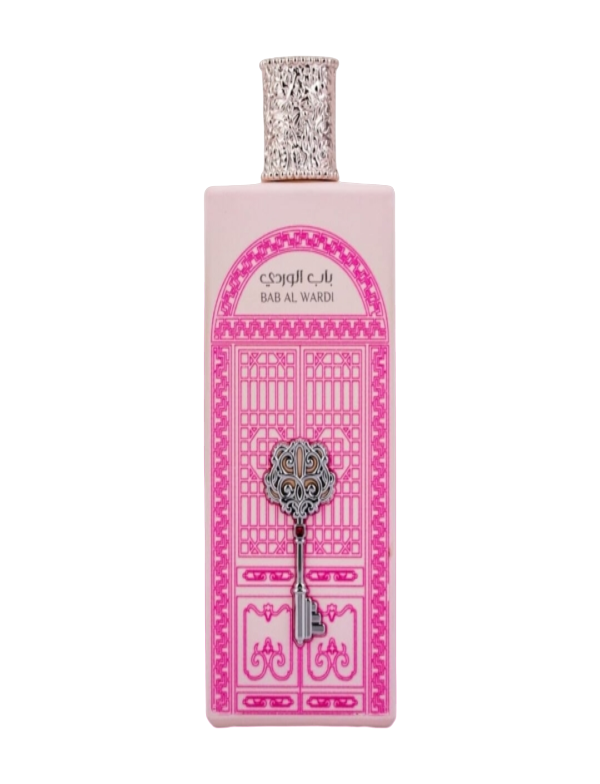 Flacon de BAB AL WARDI, incarnation du charme oriental avec des notes de cèdre, rose, et oud.