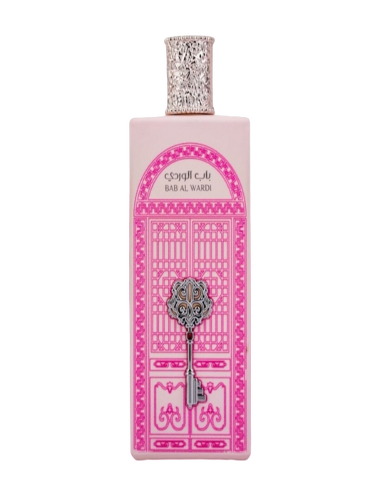 Flacon de BAB AL WARDI, incarnation du charme oriental avec des notes de cèdre, rose, et oud.